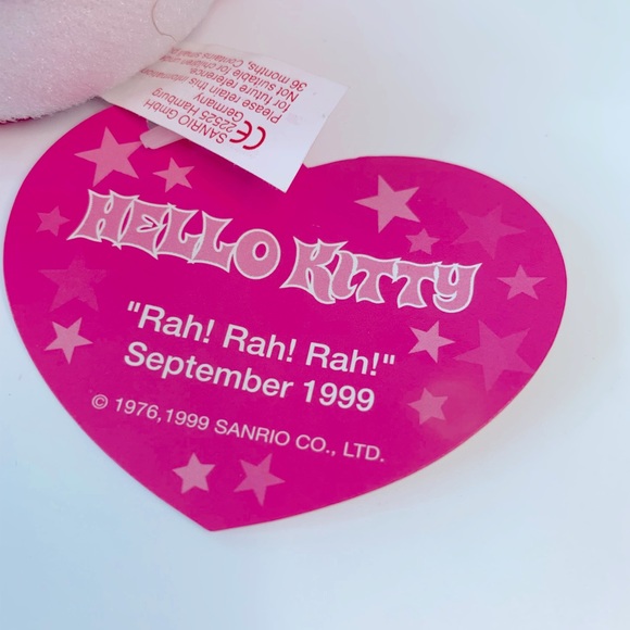 💝Hello Kitty "Rah! Rah! Rah!" 1999 Cheerleader Bean Bag Plush NWT - Picture 4 of 6